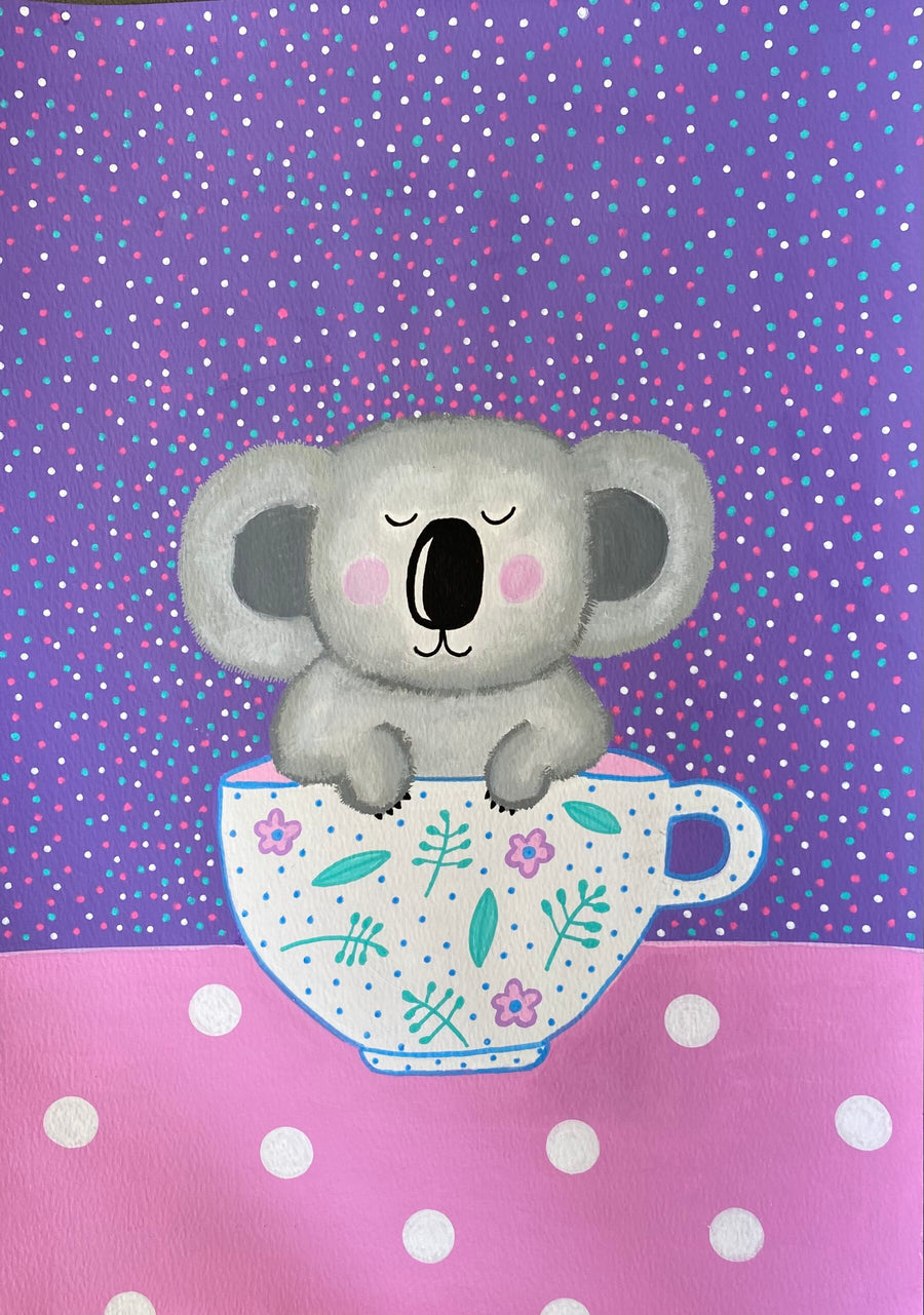 Tea Towel - Koala Bear in Cup