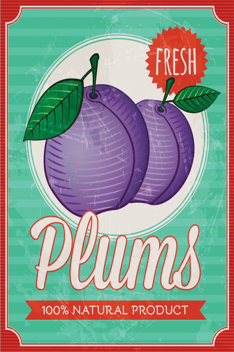 Tea Towel - Vintage Plum