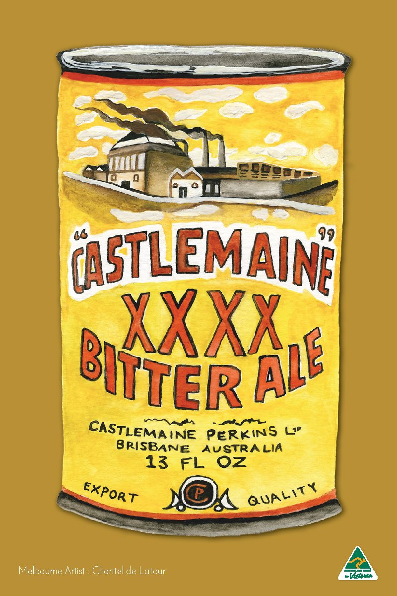 Tea Towel - Castlemaine XXXX Mustard