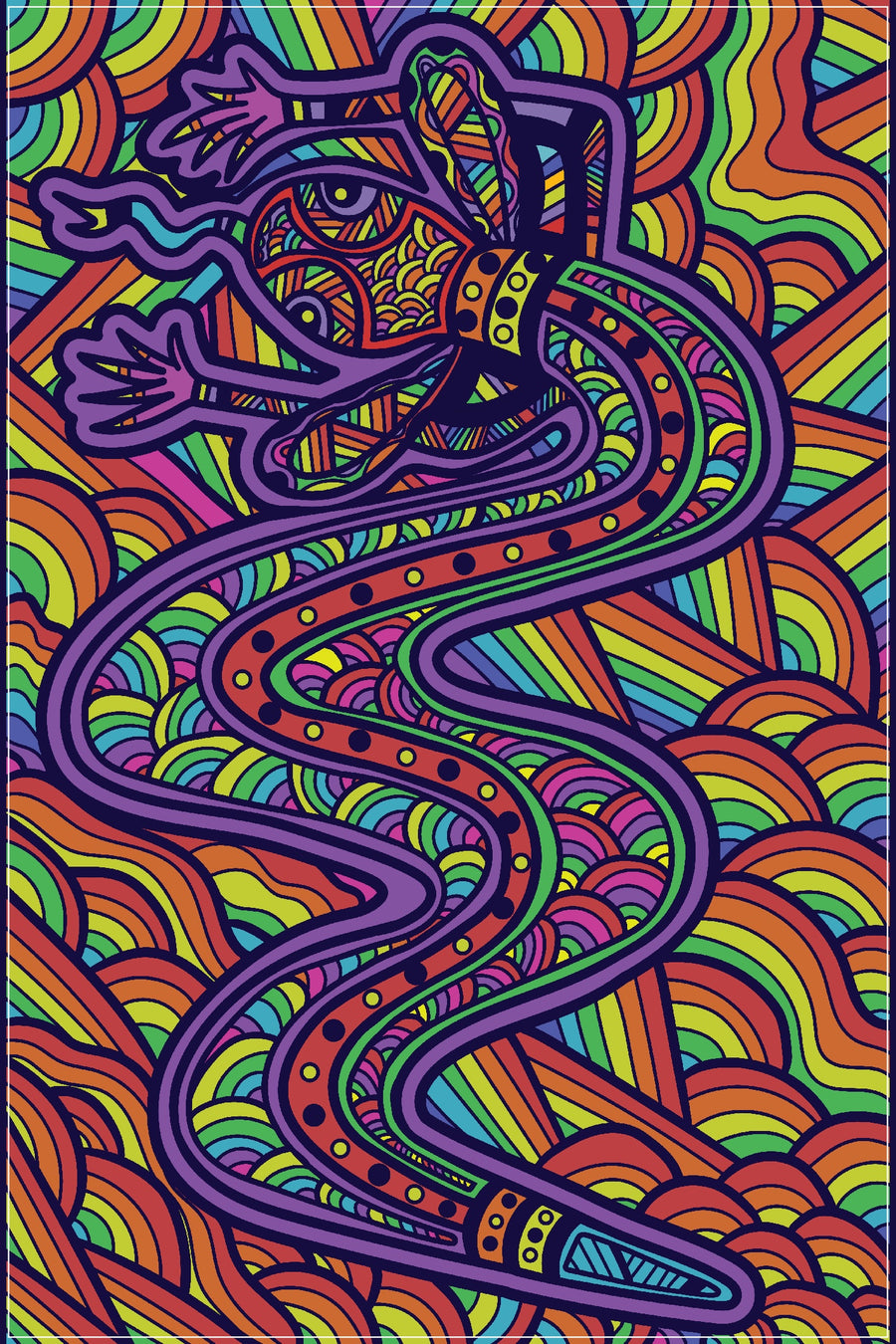 Tea Towel - Mundagarra', Rainbow Serpent Dreaming by Uncle John Smith-Gumbula