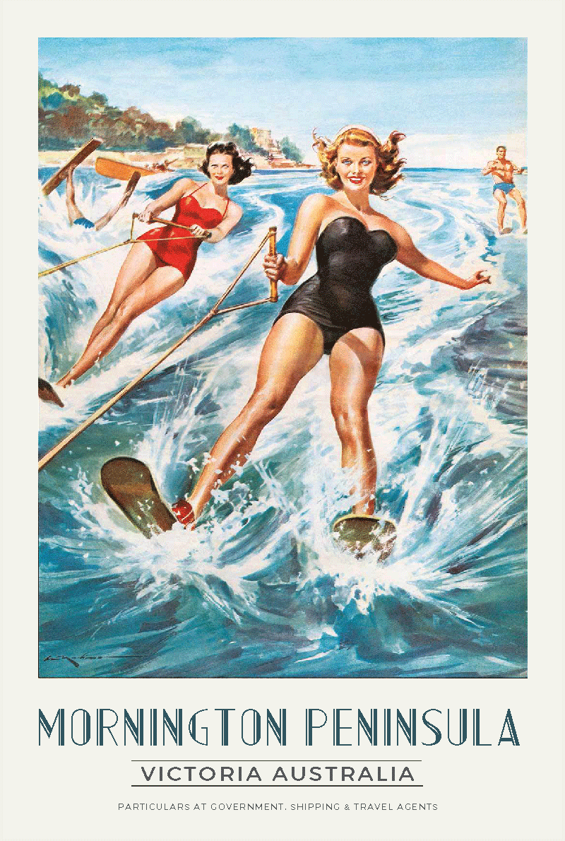 TEA TOWEL - WATERSKIING