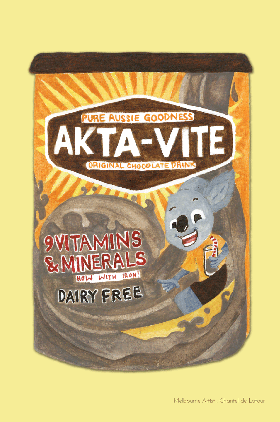Tea Towel - Aktavite Yellow