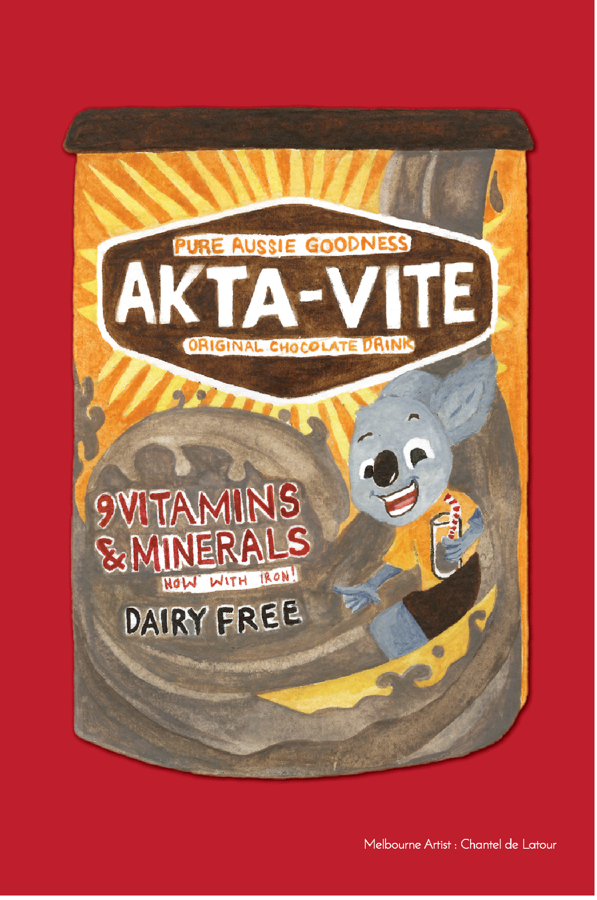 TEA TOWEL - AKTAVITE RED