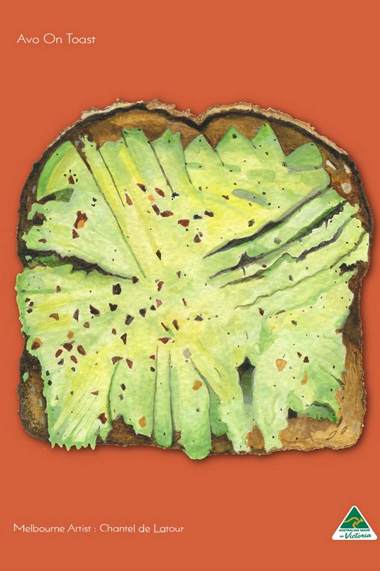 TEA TOWEL - SMASHED AVO BURNT ORANGE
