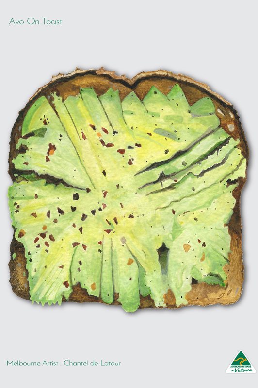 TEA TOWEL - SMASHED AVO LIGHT GREY