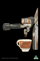 Tea Towel - Coffee Machine Black