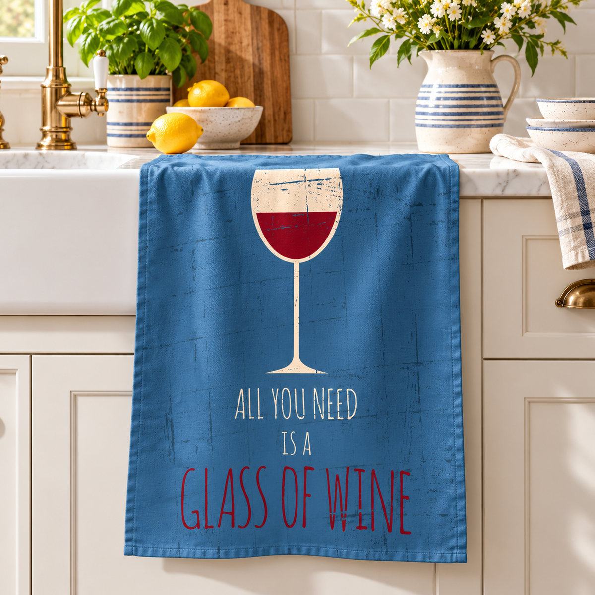 Tea Towel - Glass of Wine