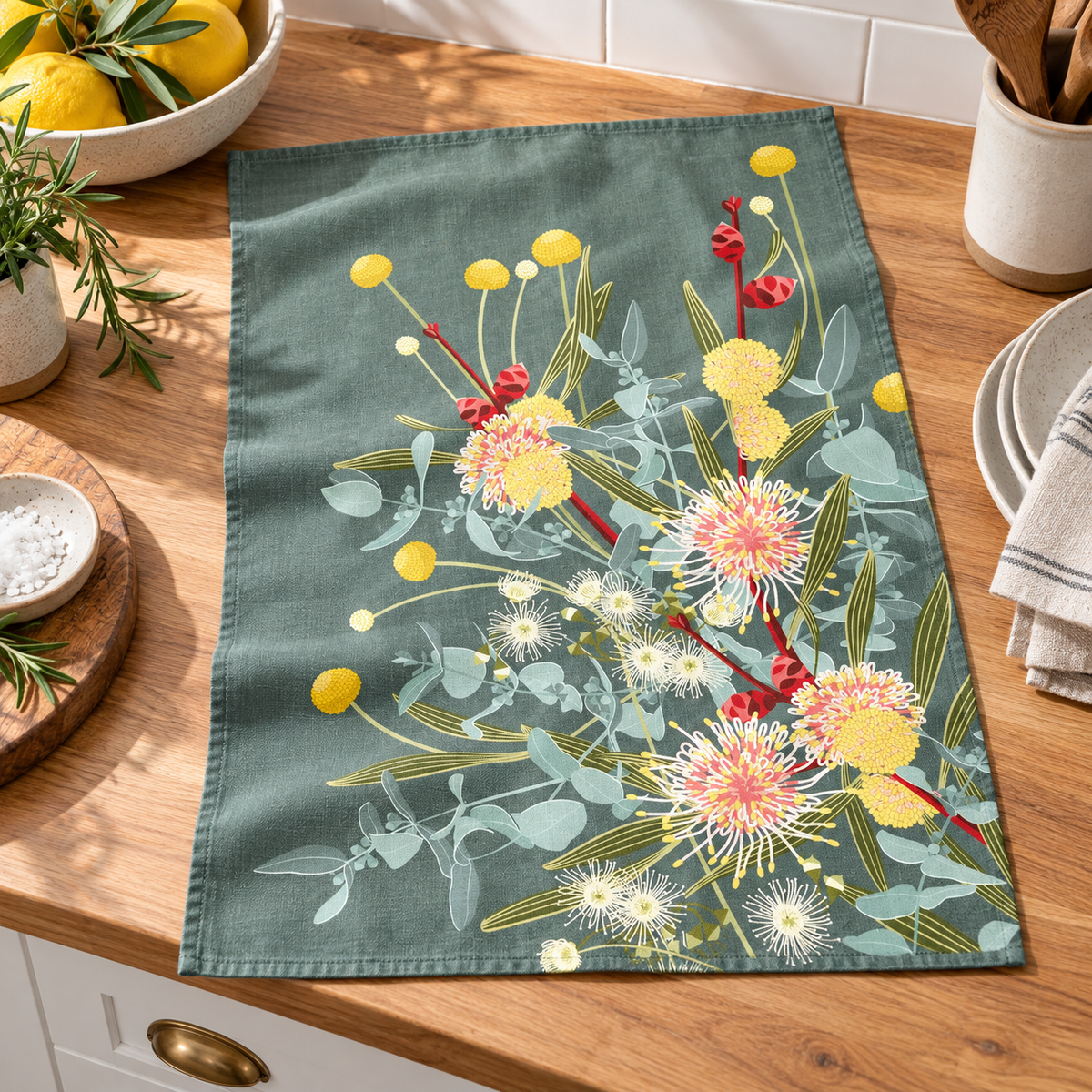 Tea Towel - Hakea Grey