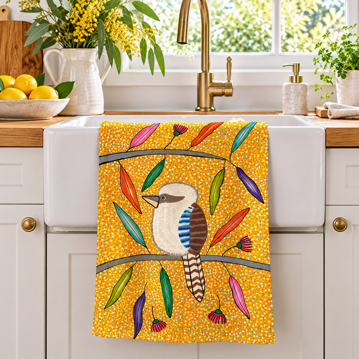 Tea Towel - Kookaburra in Tree