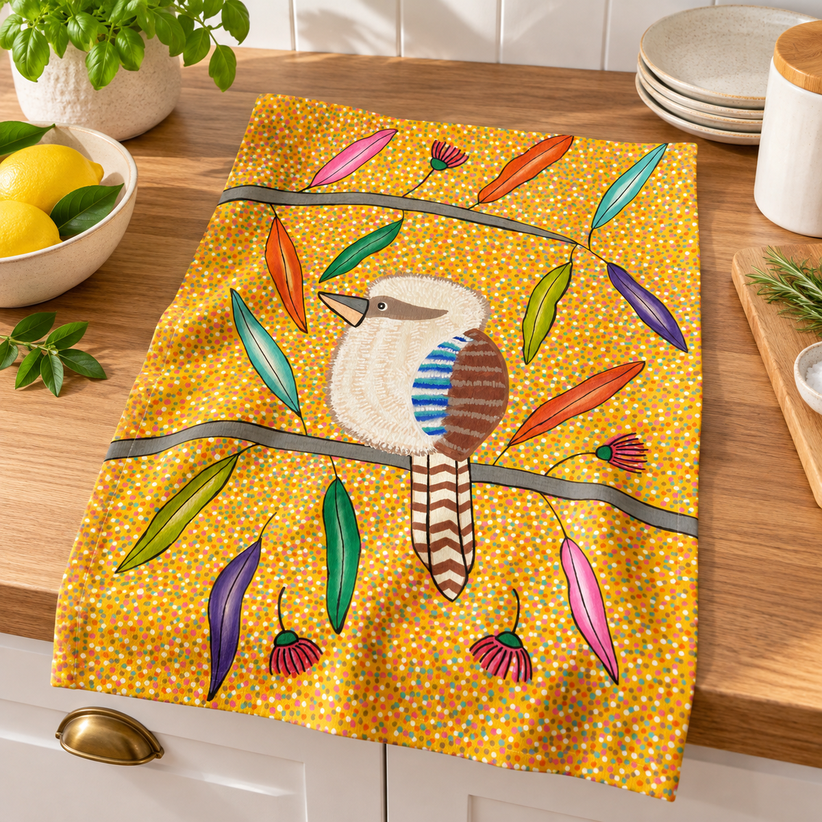 Tea Towel - Kookaburra in Tree