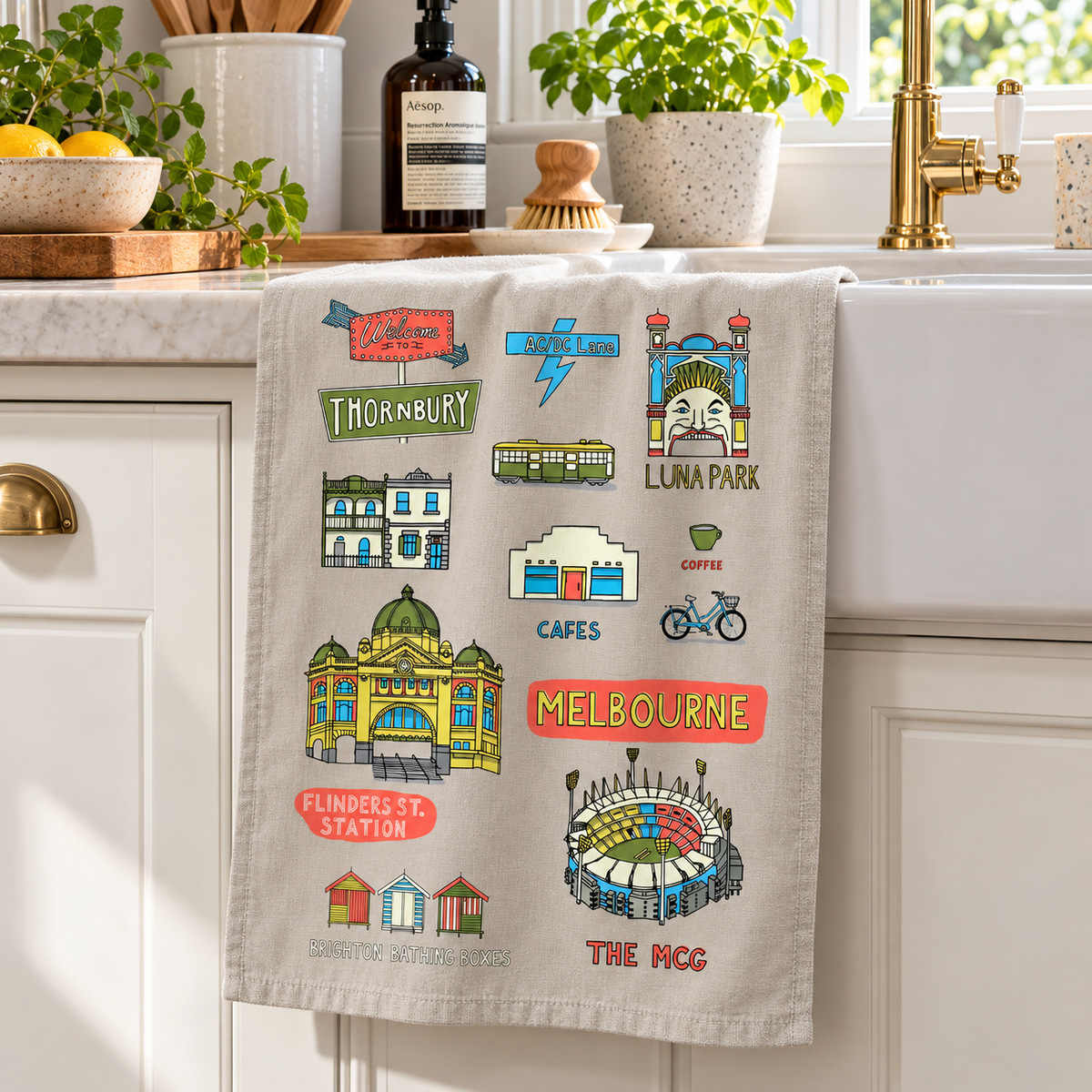 Tea Towel - Melbourne Collage