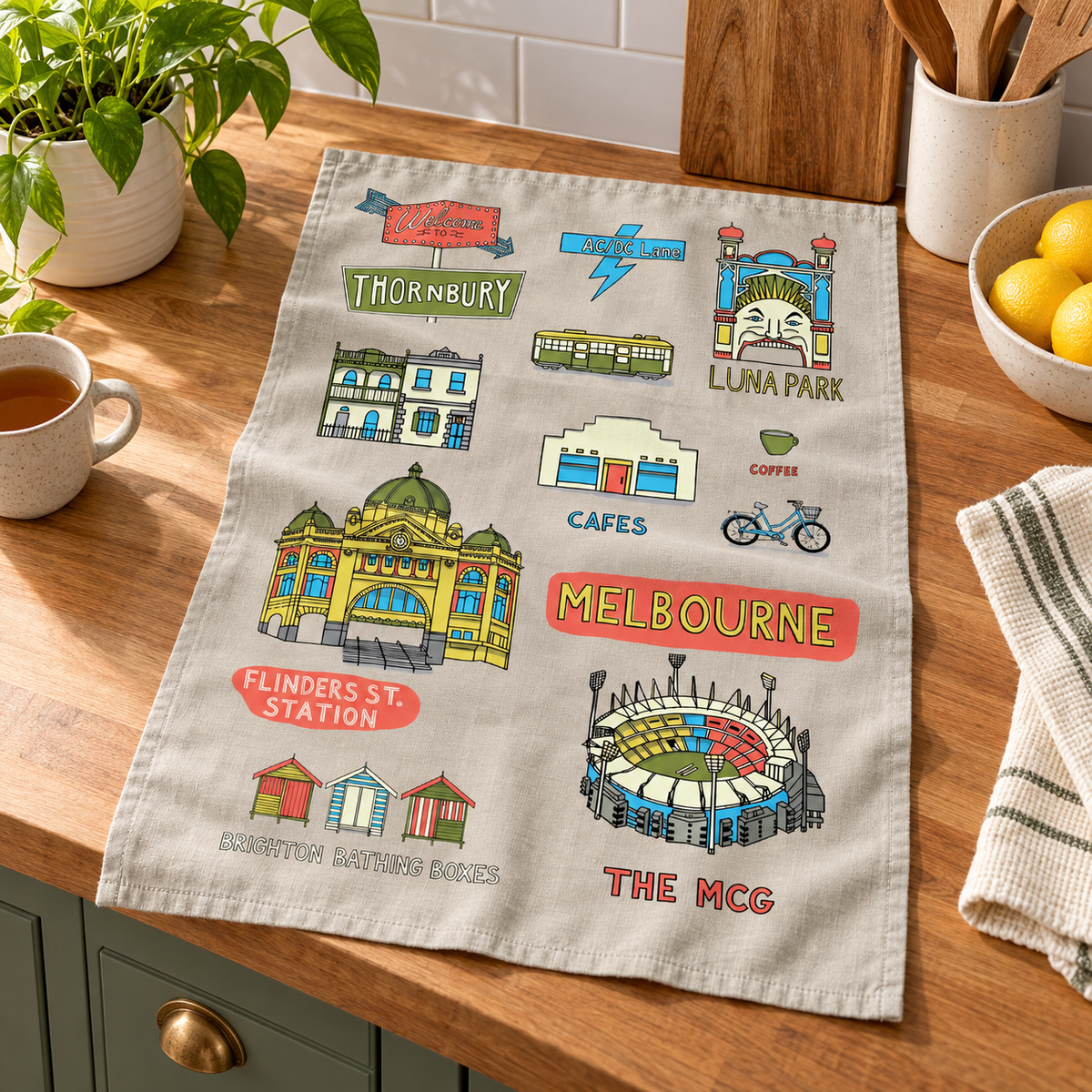 Tea Towel - Melbourne Collage