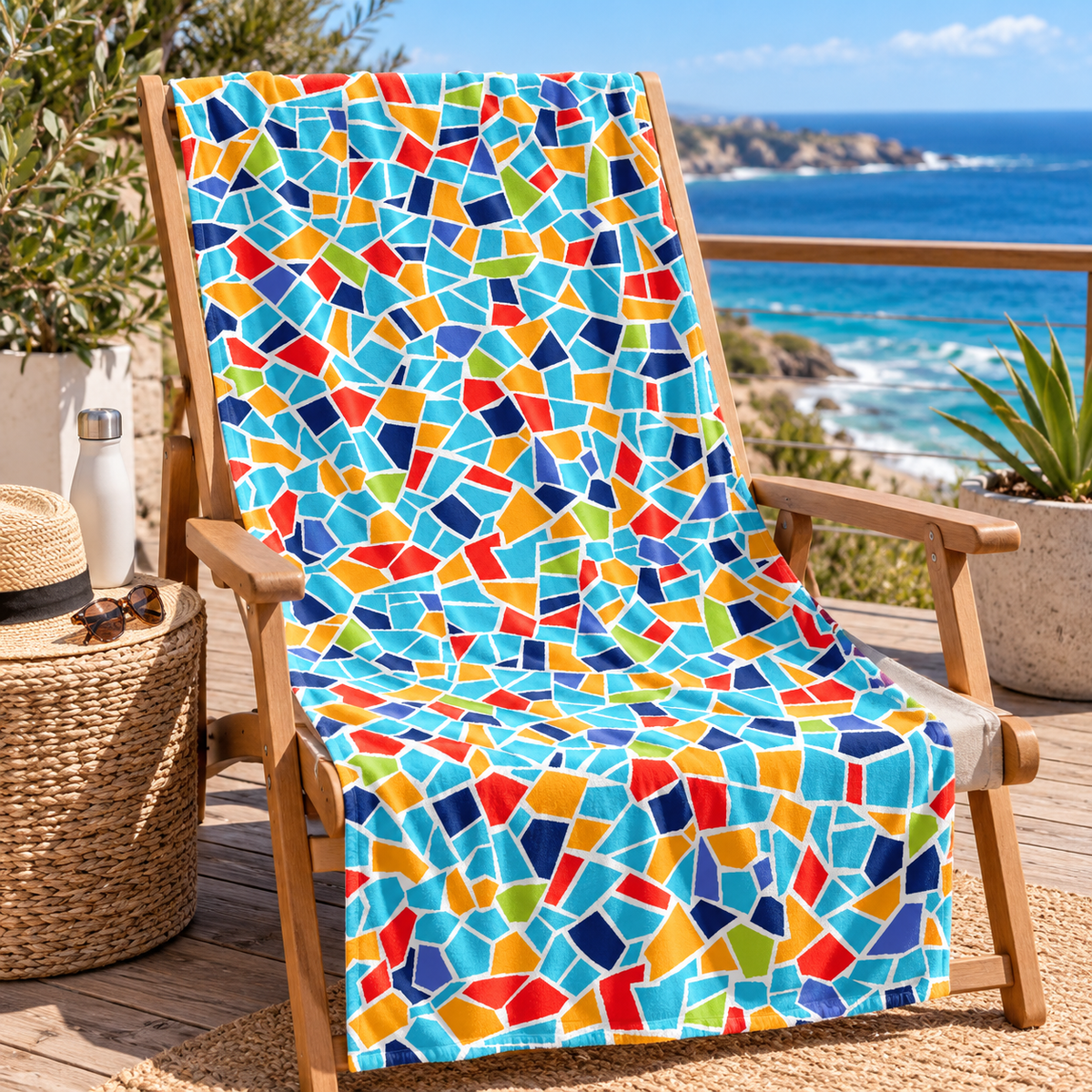 Beach Towel - Mozaic Blue