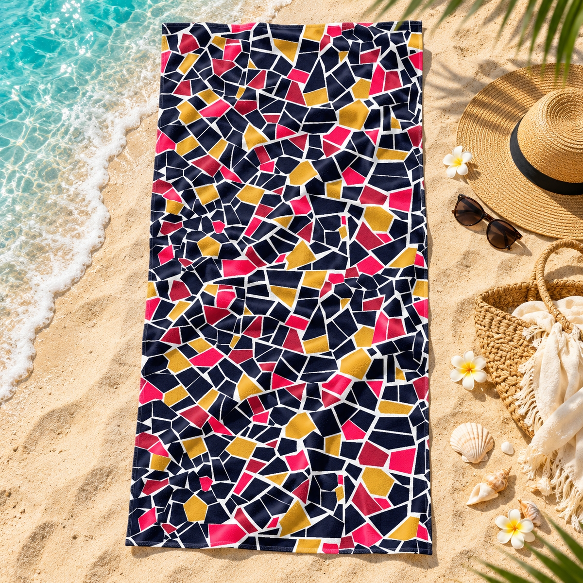 Beach Towel - Mozaic Pink