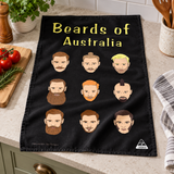 Tea Towel - Beards of Australia Black