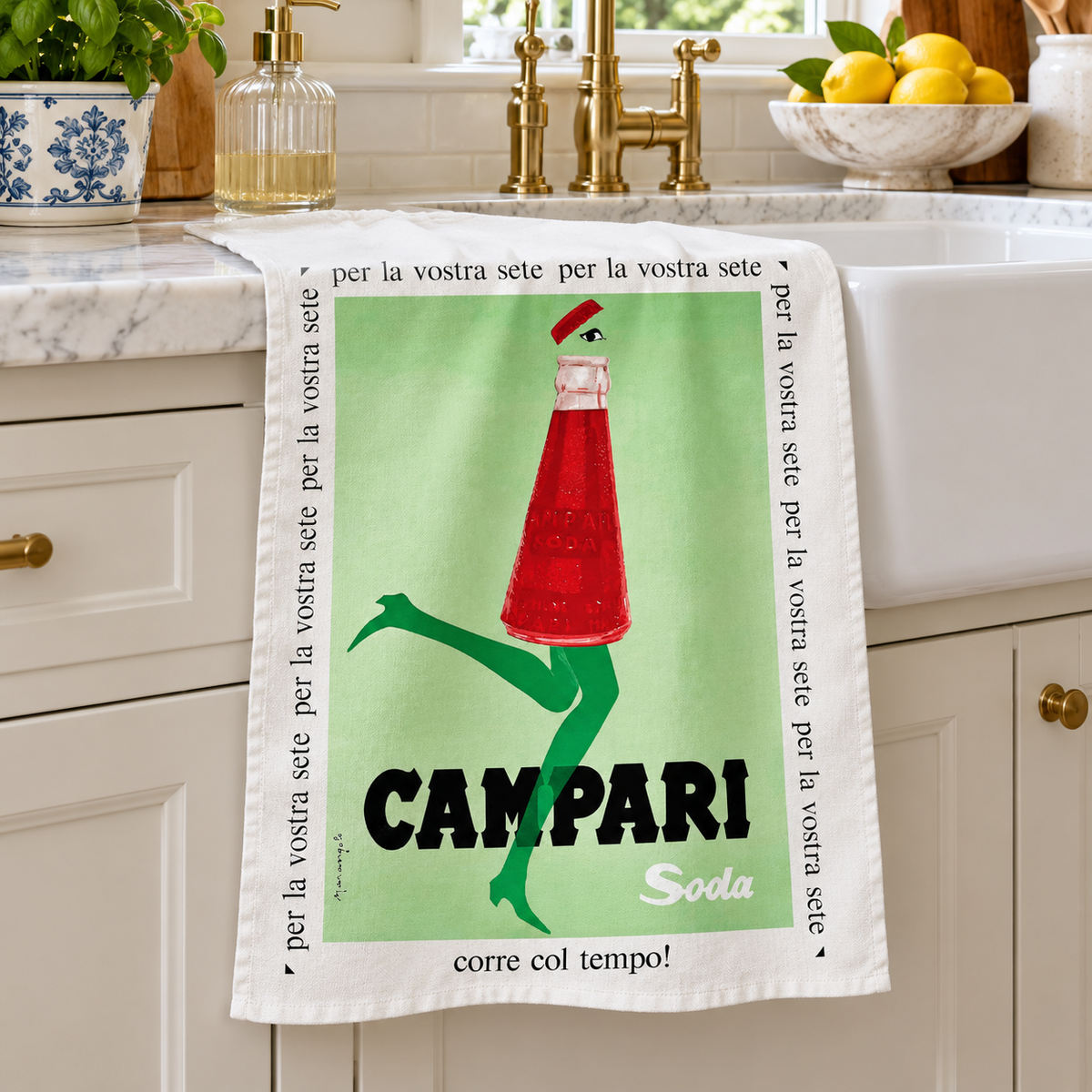 Tea Towel - Campari Green