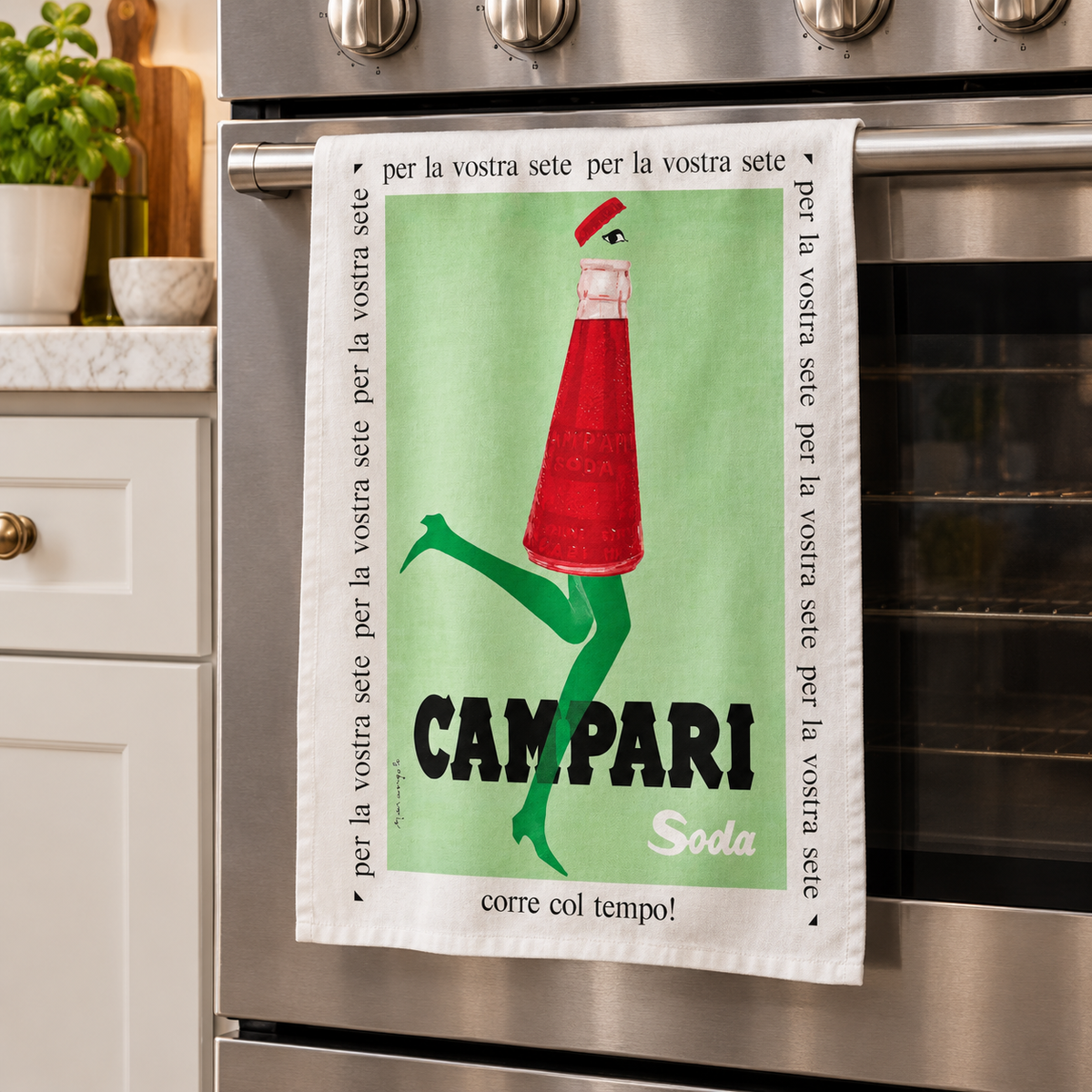 Tea Towel - Campari Green