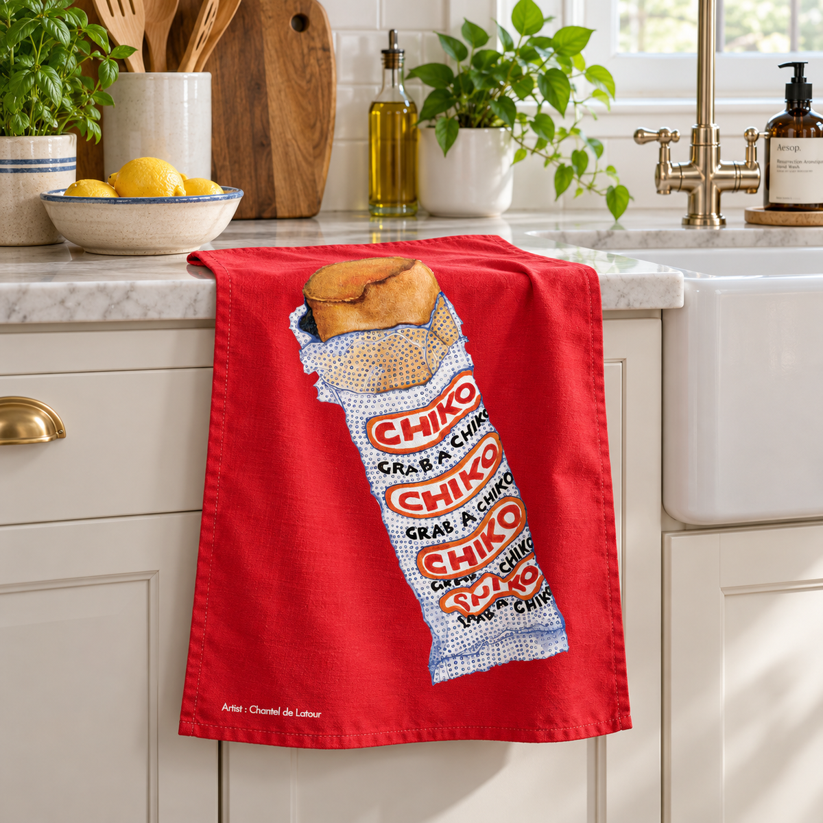 Tea Towel - Chiko Roll Red