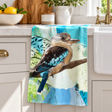 Tea Towel - Cyan Kookaburra