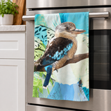 Tea Towel - Cyan Kookaburra