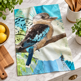Tea Towel - Cyan Kookaburra