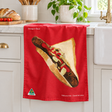 Tea Towel - Sausage in Bread Red