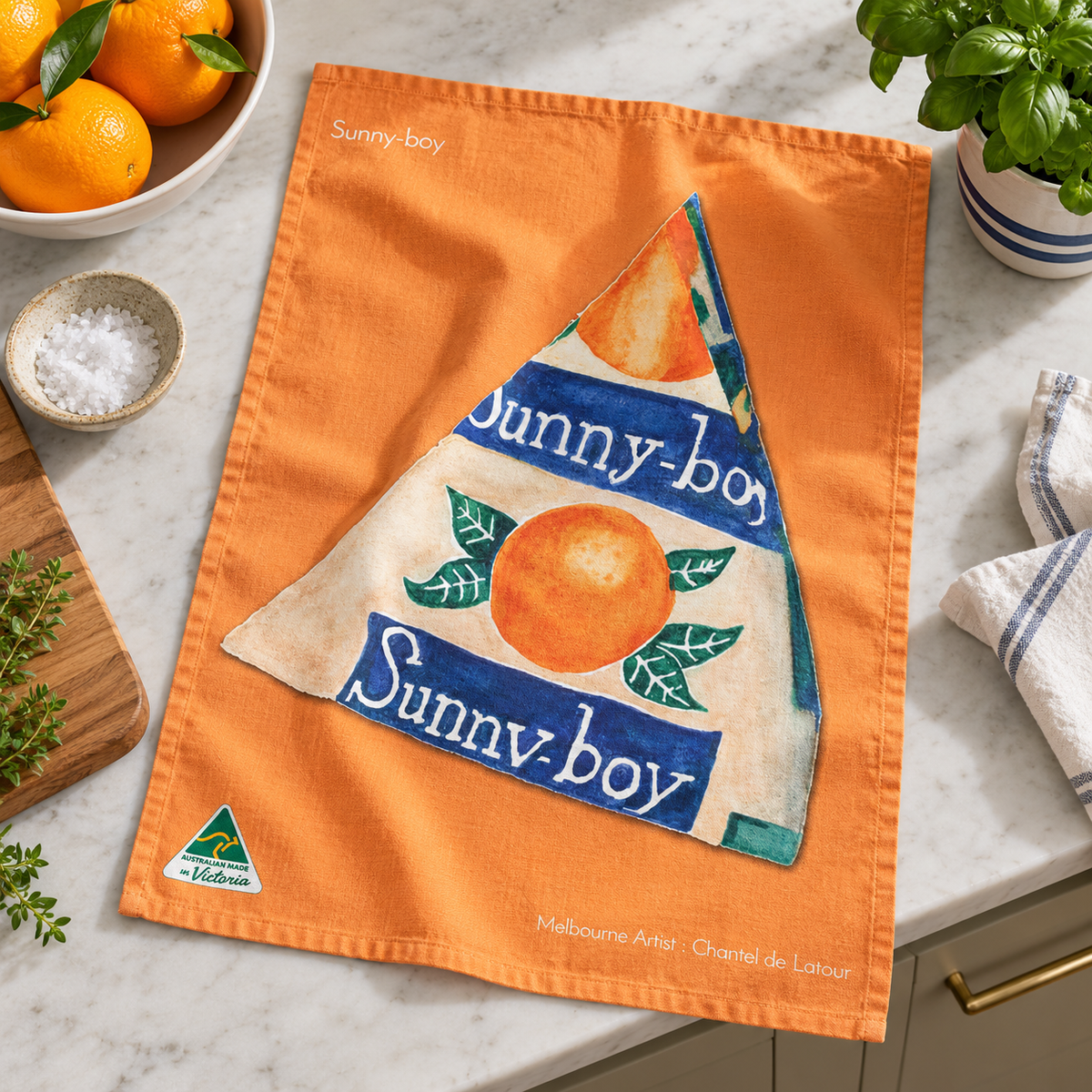 Tea Towel - Sunnyboy Orange