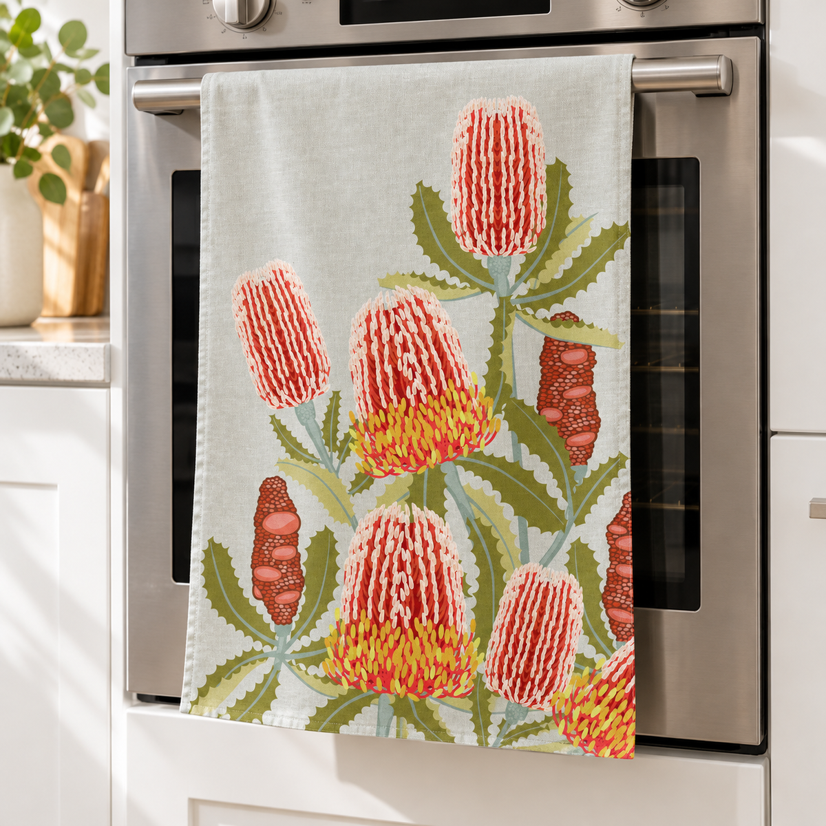 Tea Towel - Firewood Banksia Light