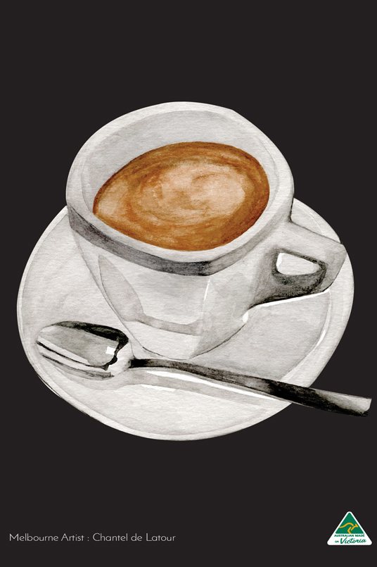 TEA TOWEL CAPPUCCINO BLACK
