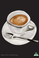 Tea Towel - Cappuccino Black