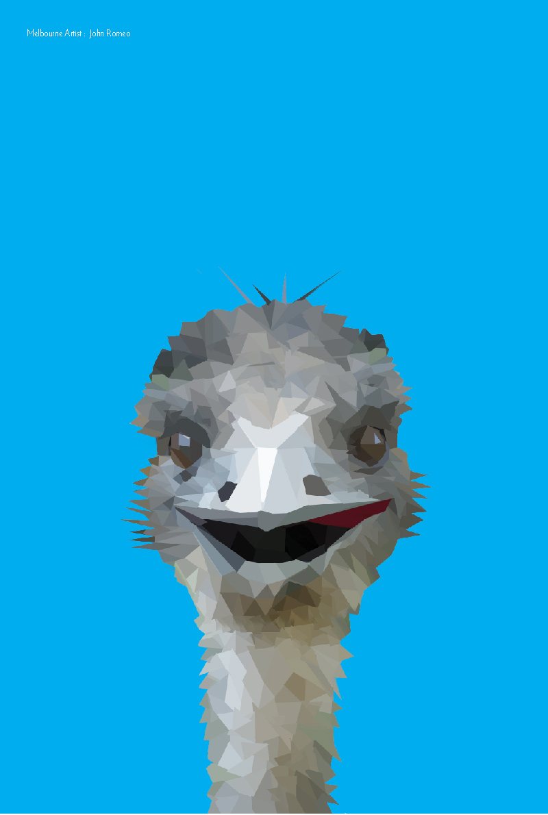 TEA TOWEL - EMU CYAN
