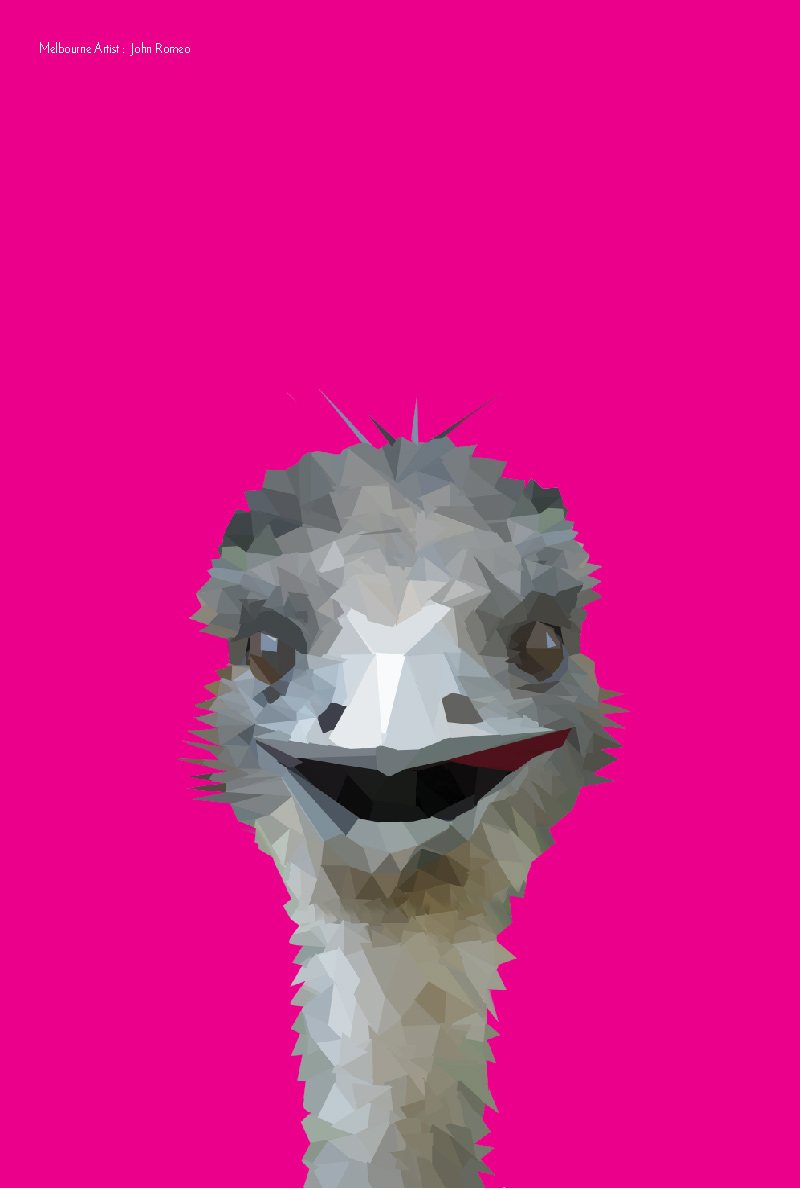 TEA TOWEL - EMU MAGENTA