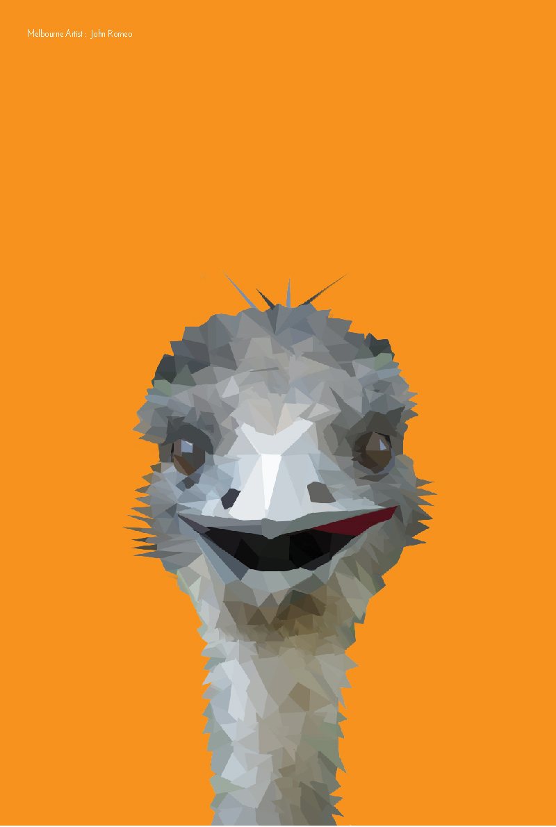 TEA TOWEL - EMU ORANGE