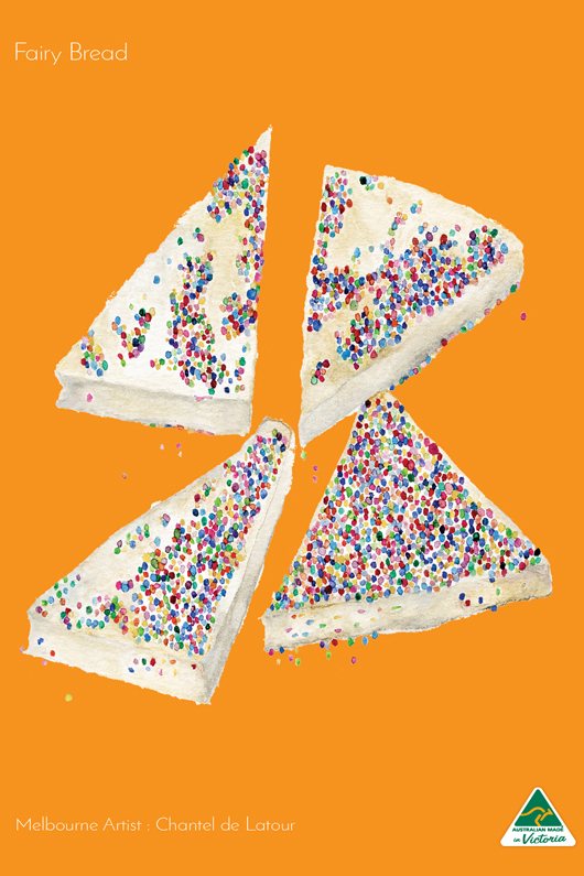 TEA TOWEL FAIRY BREAD ORANGE