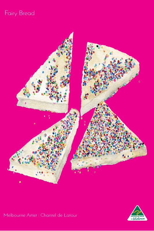 TEA TOWEL FAIRY BREAD HOT PINK