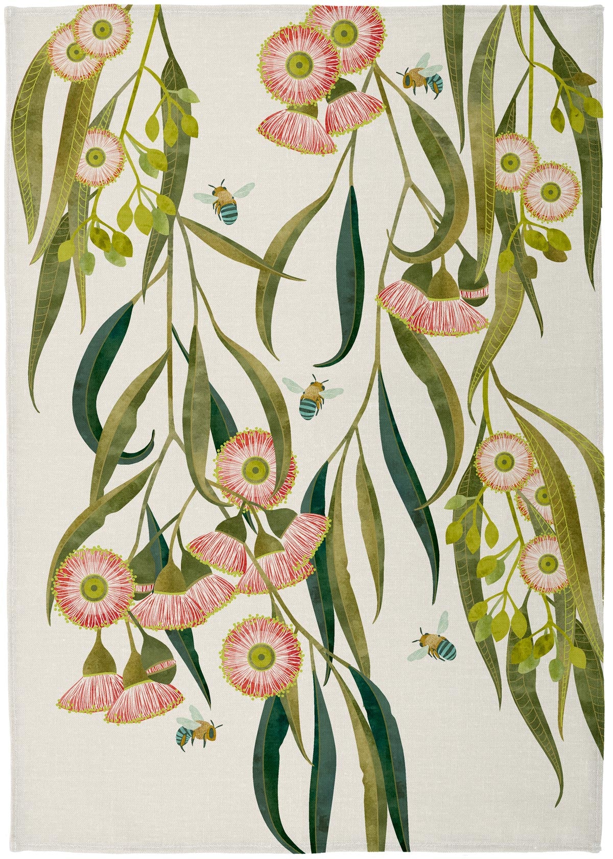 Flowering Gum White Tea Towel