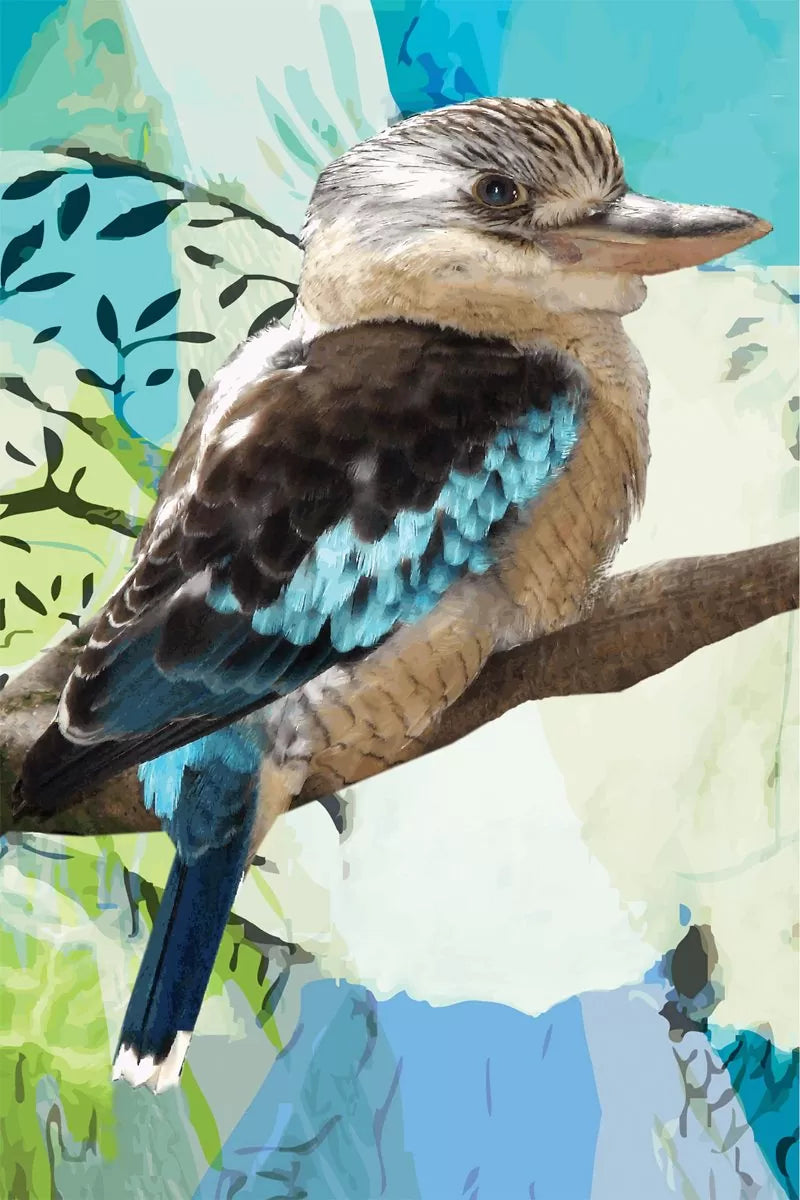 TEA TOWEL - CYAN KOOKABURRA