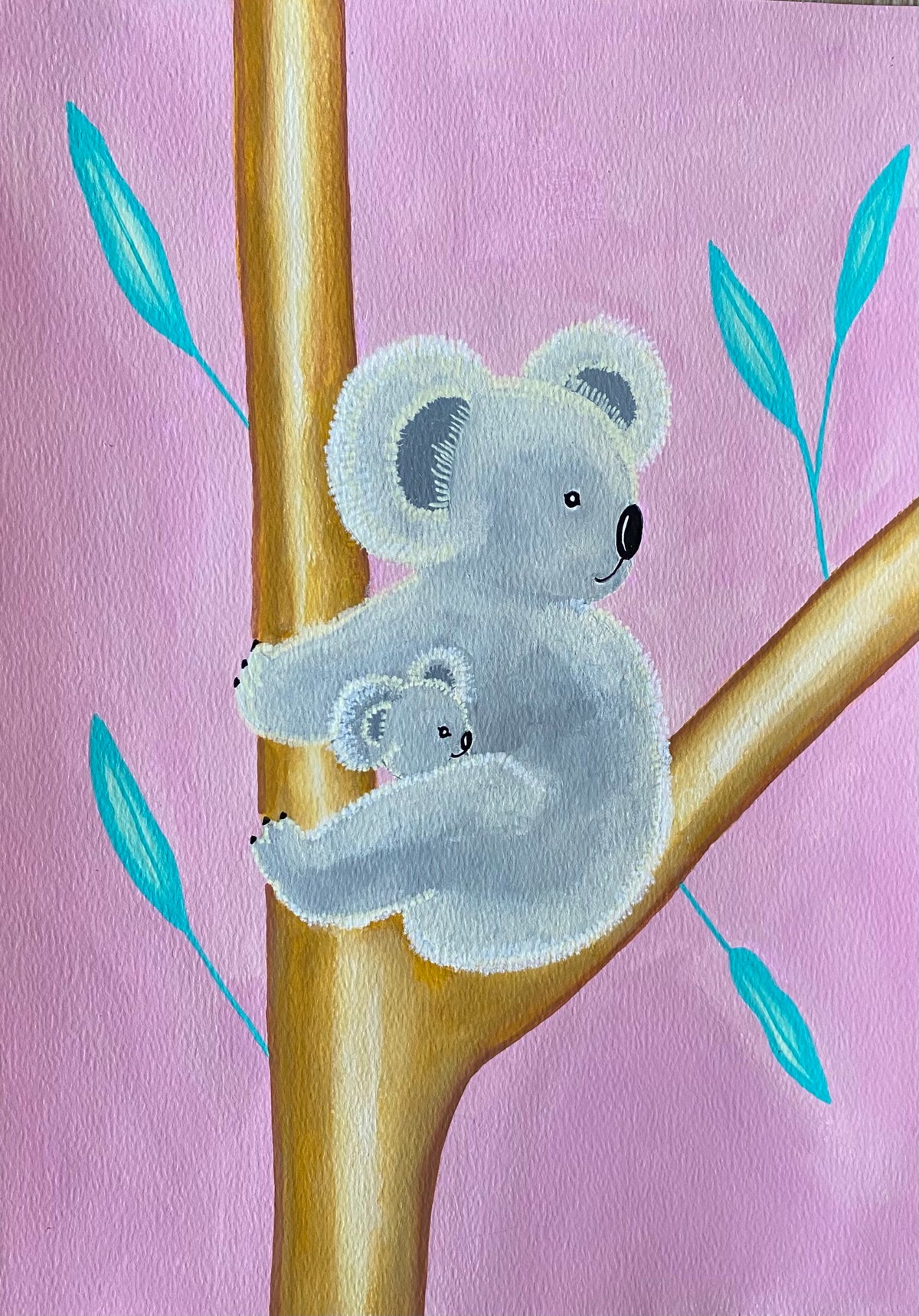 TEA TOWEL - KOALA BABY WITH MUM