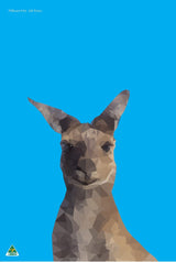 Tea Towel - Kangaroo Cyan