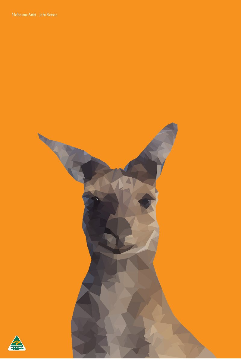 TEA TOWEL - KANGAROO ORANGE