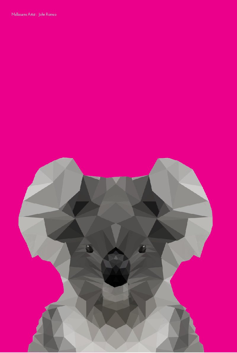 TEA TOWEL - KOALA MAGENTA