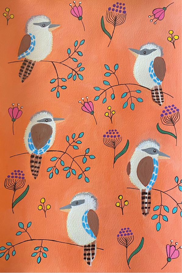 TEA TOWEL - KOOKABURRA ORANGE