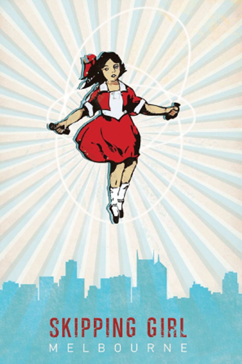 TEA TOWEL - SKIPPING GIRL