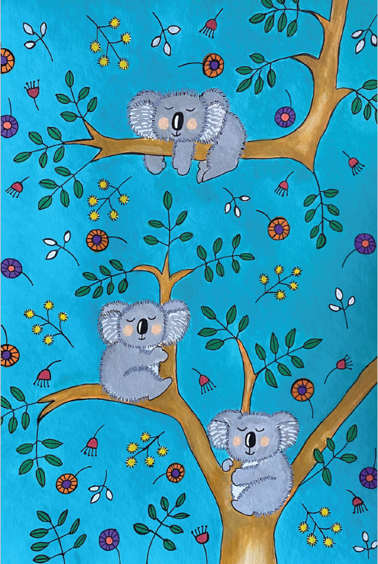 TEA TOWEL - KOALA CAPERS