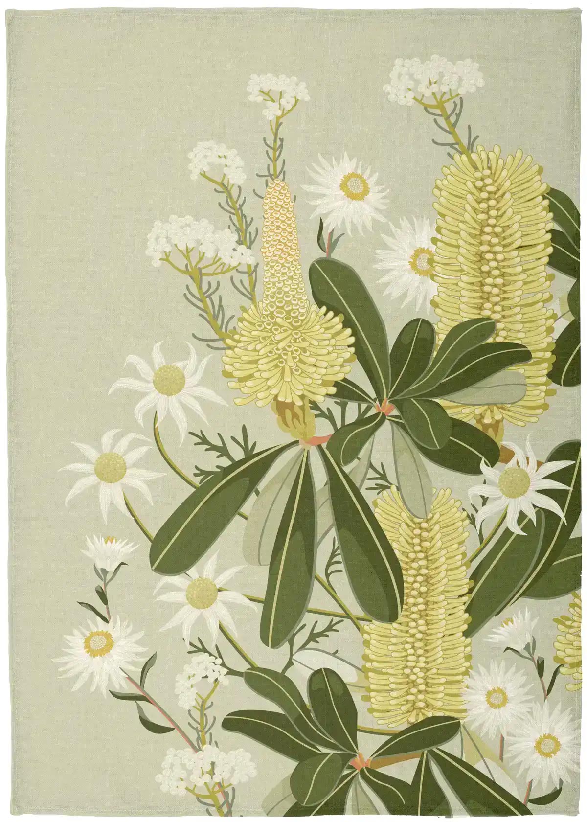 Lemon Banksia Light Tea Towel