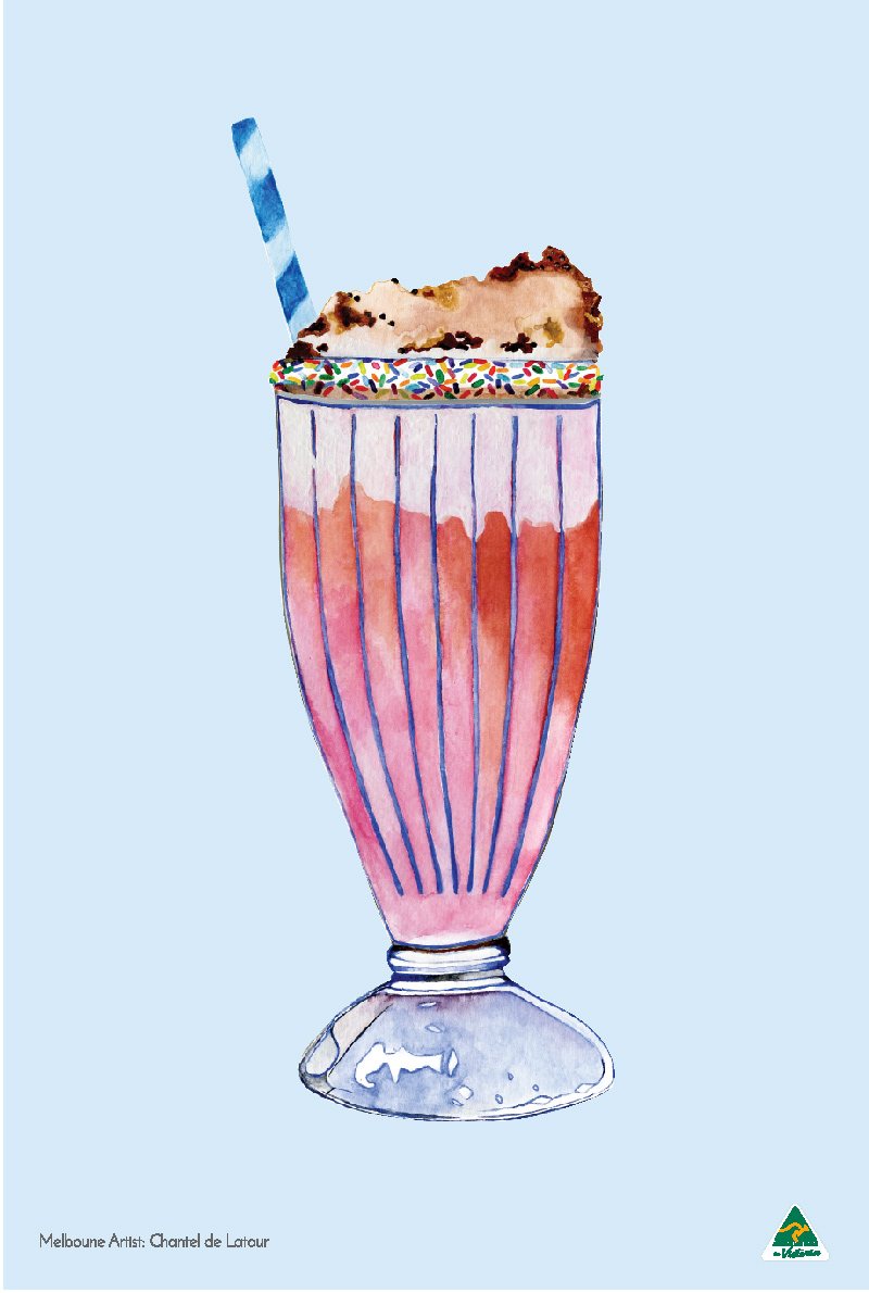 TEA TOWEL MILK SHAKE LIGHT BLUE