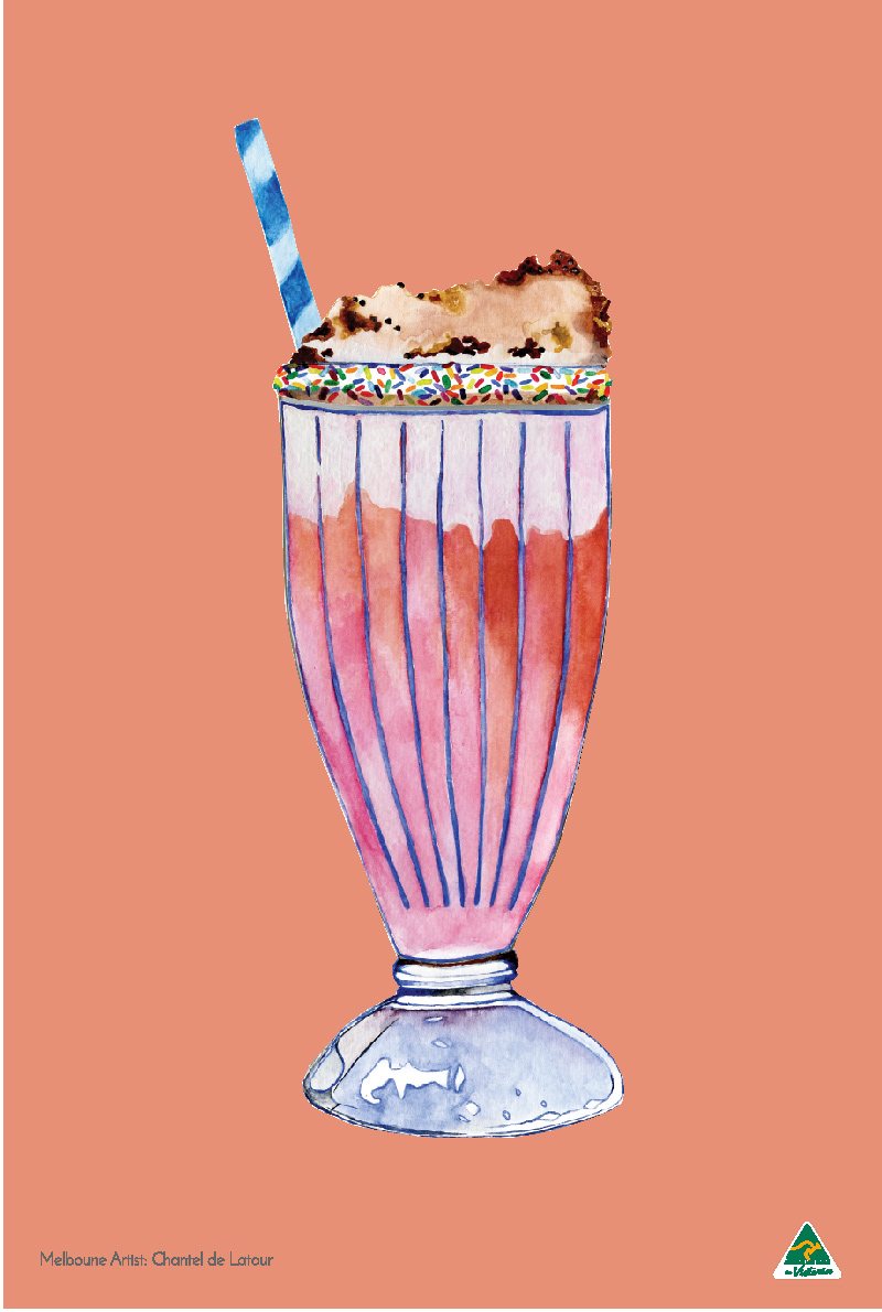TEA TOWEL MILK SHAKE PEACH