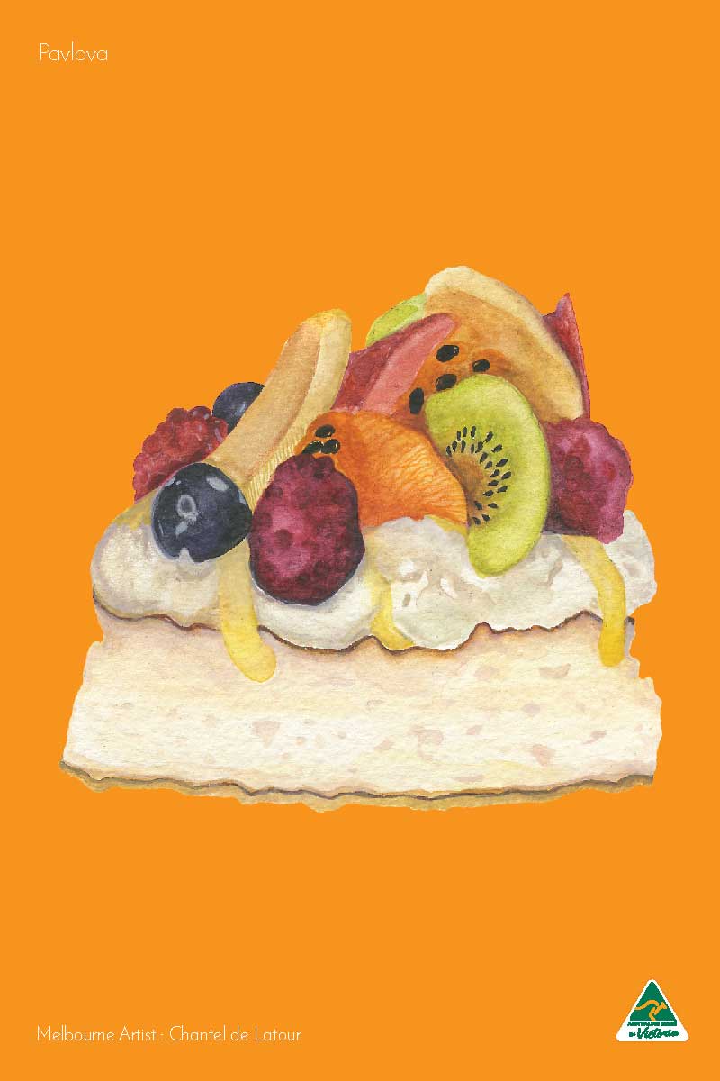 TEA TOWEL PAVLOVA ORANGE
