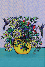 Tea Towel - Passion Flowers in Vase