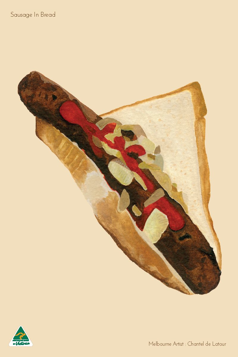 TEA TOWEL SAUSAGE IN BREAD CREAM